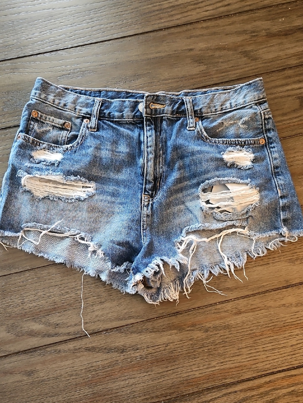 Aeropostale Distressed Light Blue Denim Cutoff Shorts